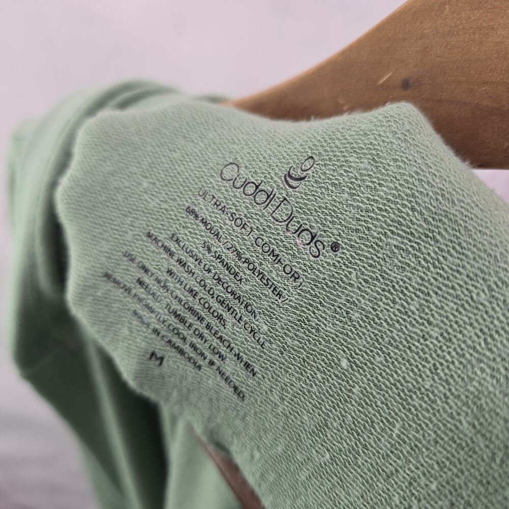 Cuddl Duds Cardigan Women Medium Light Green Hooded Modal Thumb Holes Ultra Soft - Picture 3 of 12